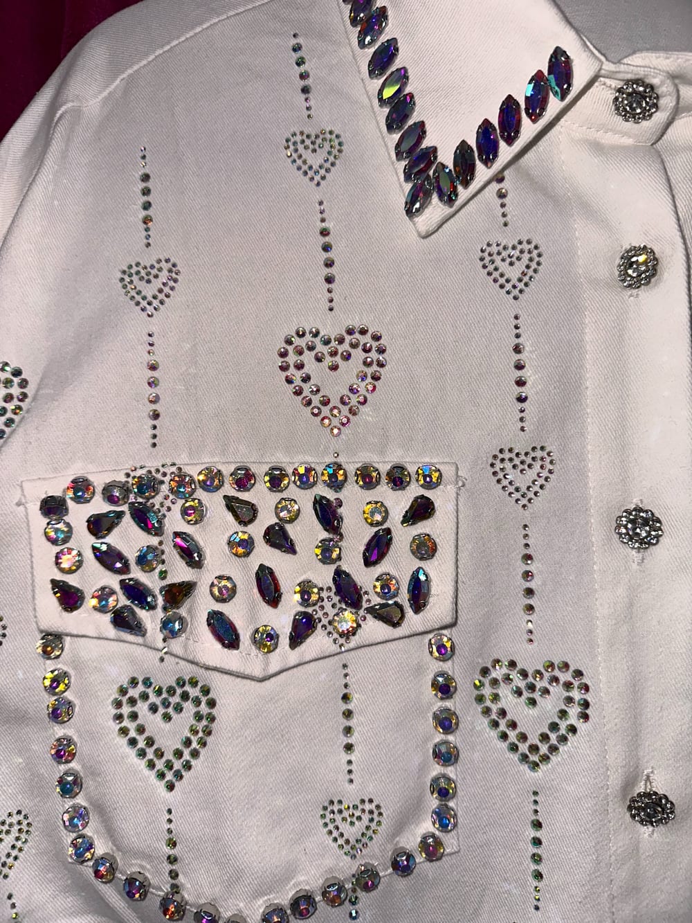 Camisa de mezclilla con cristales✨ vista 2