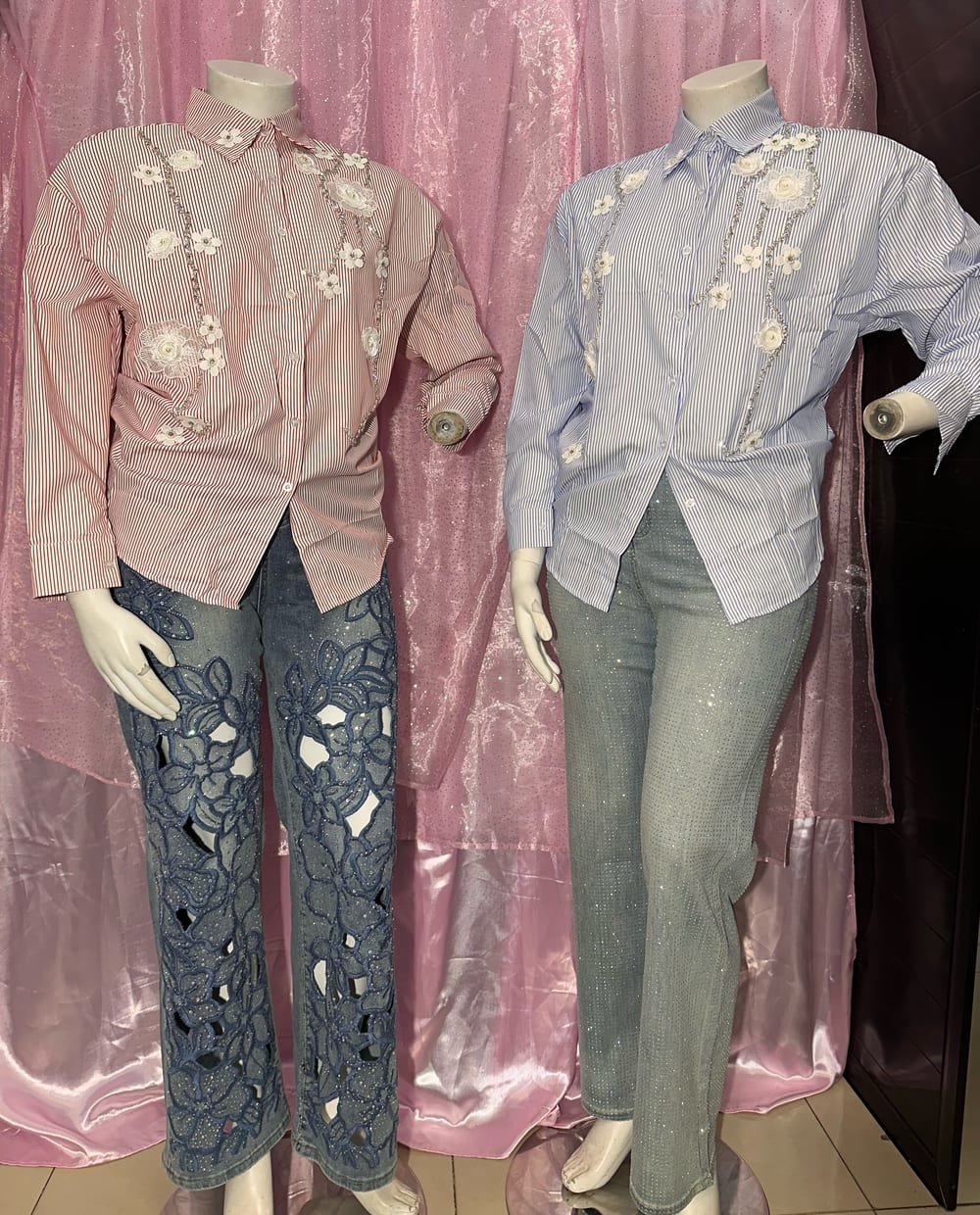 Camisa con cristales y encaje✨🤩